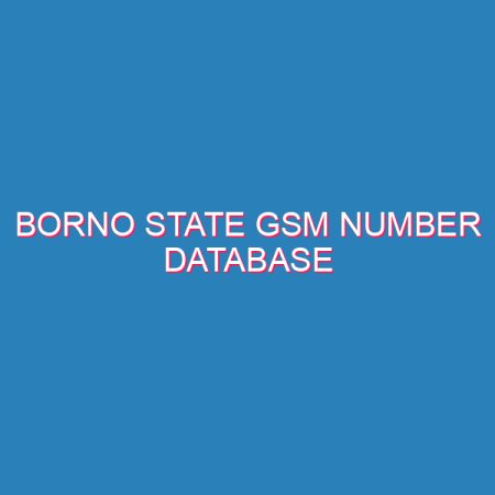 Borno State GSM Number Database