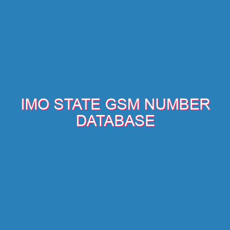 Imo State GSM Number Database